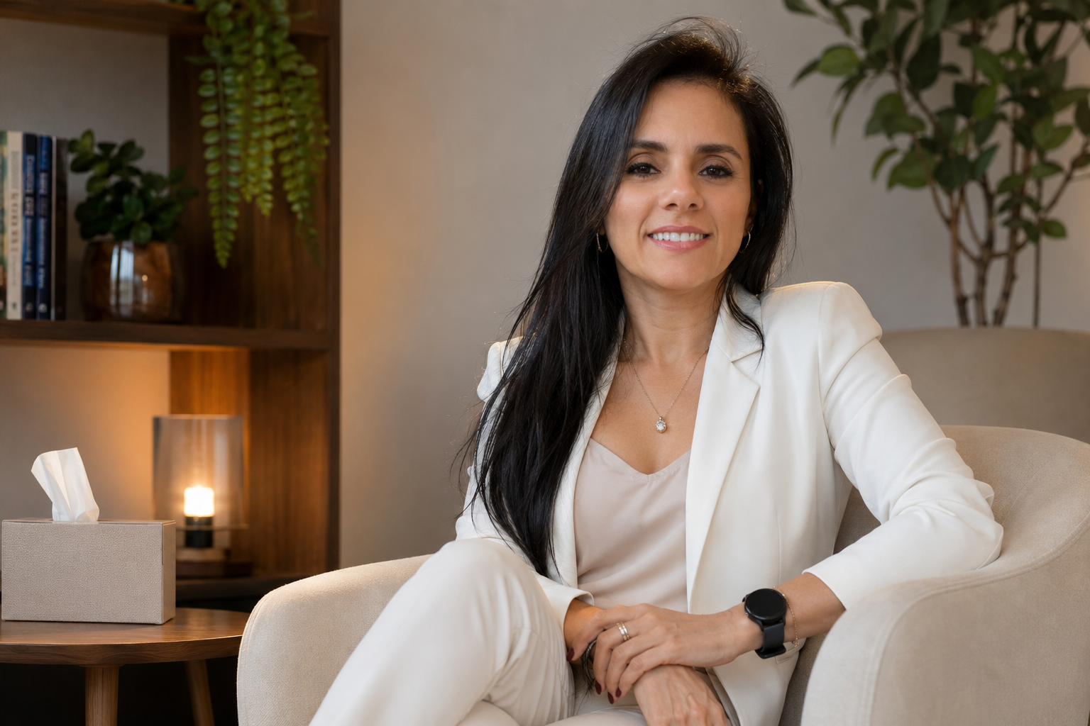 Letícia Gastaldoni em seu consultório